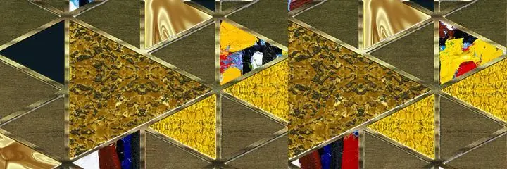 Gold Mosaic Art Piece, Wall Art, Old Gold, Gold Landscape