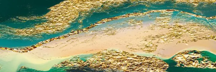 Gold Ocean Water Wave, Wall Art, Old Gold, Gold Landscape