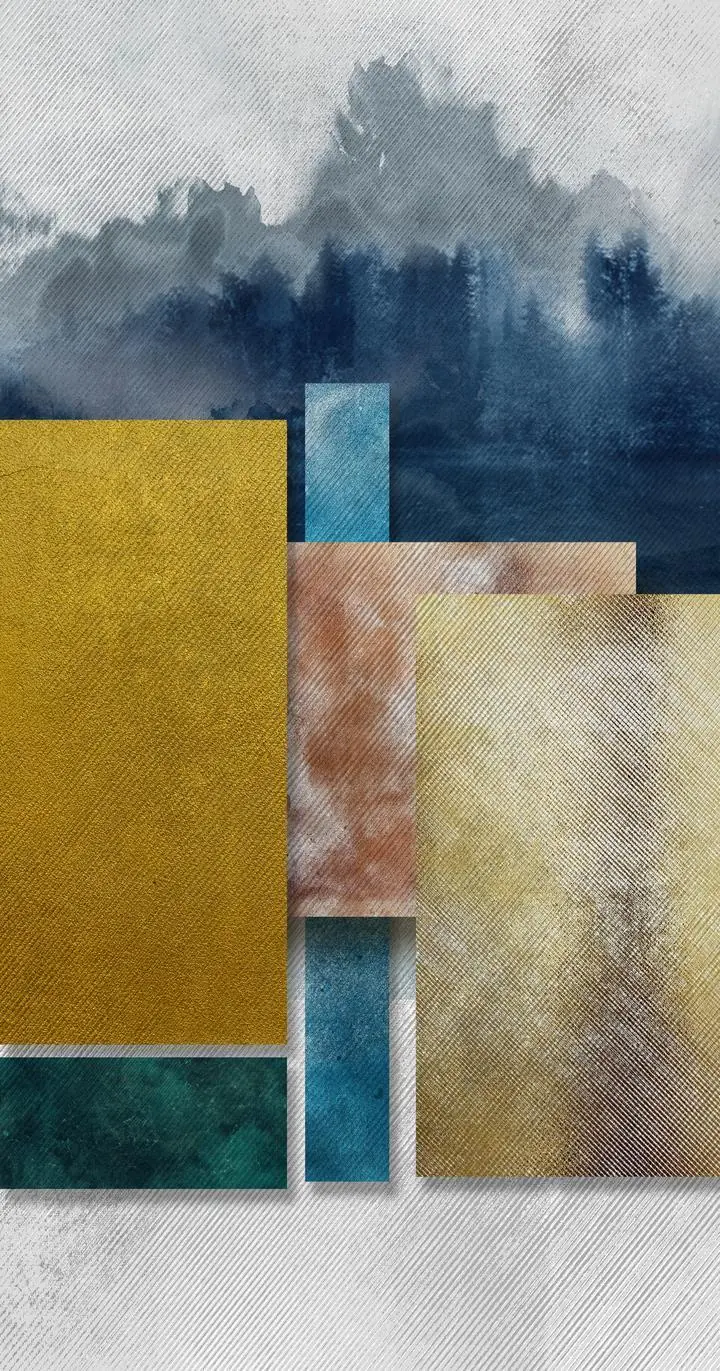 Gold Rectangular Geometric Blocks, Wall Art, Decor Wall Art, Decor Wall Art G