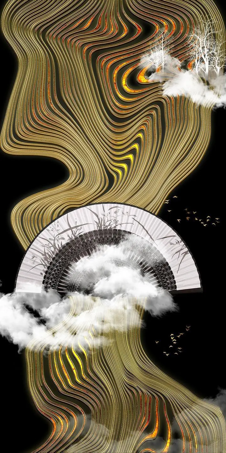 Golden Abstract Art Composition, Wall Art, Decor Wall Art, Decor Wall Art G