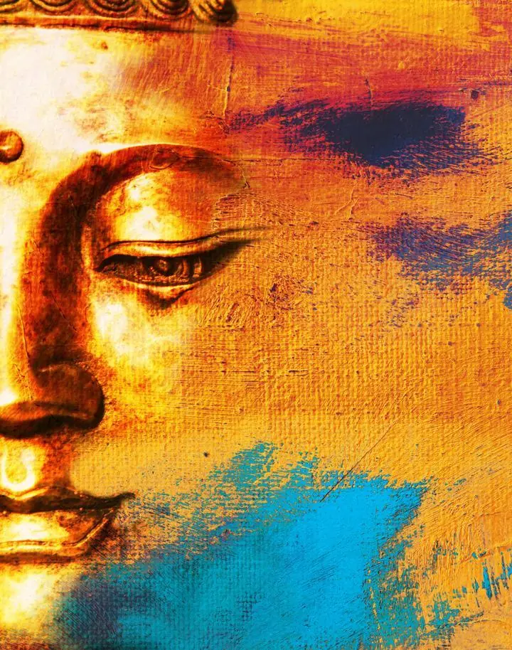 Golden Buddha Face 2, Religious, Buddha