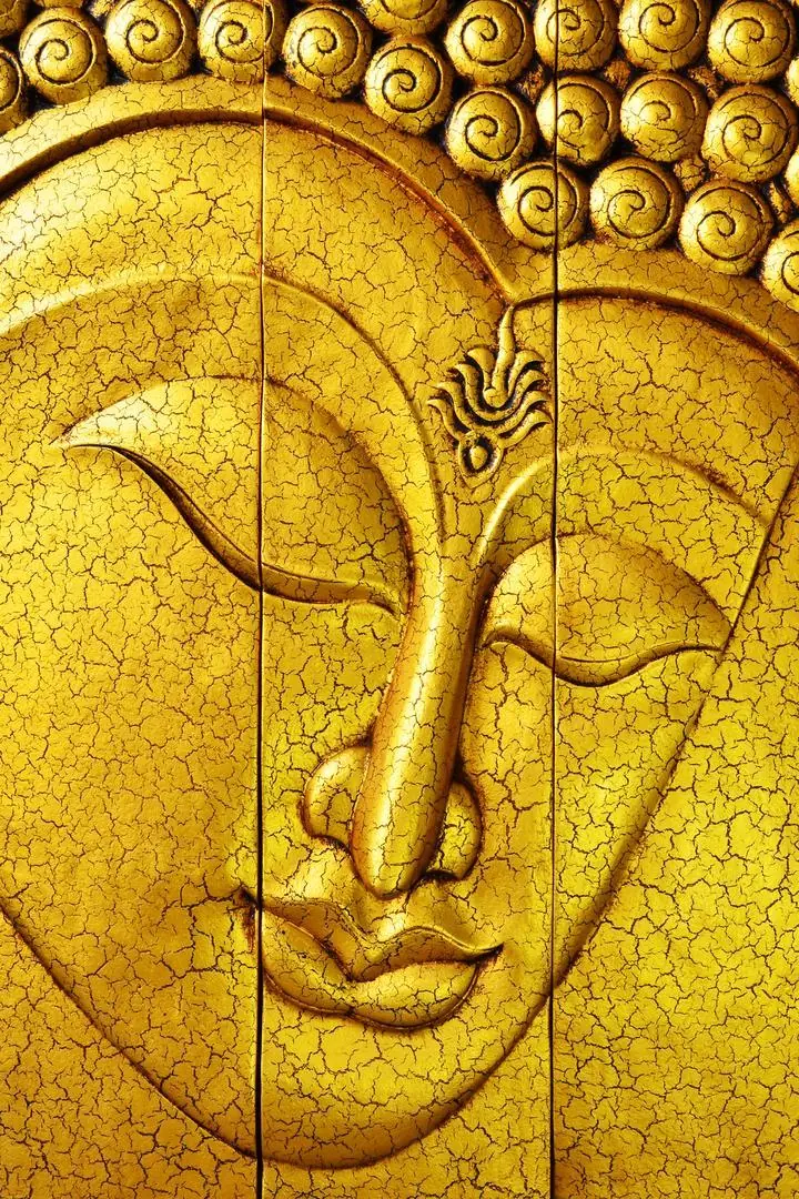 Golden Buddha Face 3, Religious, Buddha