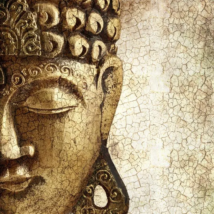 Golden Buddha Head 3, Religious, Buddha