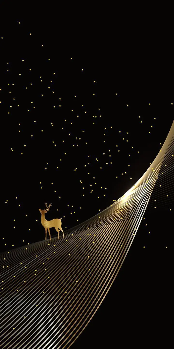 Golden Deer On Stripes, Wall Art, Decor Wall Art, Decor Wall Art G