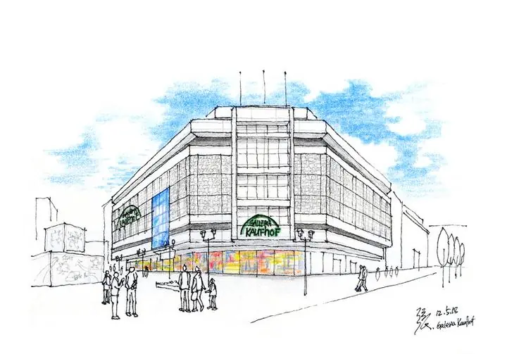 Gray Building Sketch 3, Wall Art, Line Art