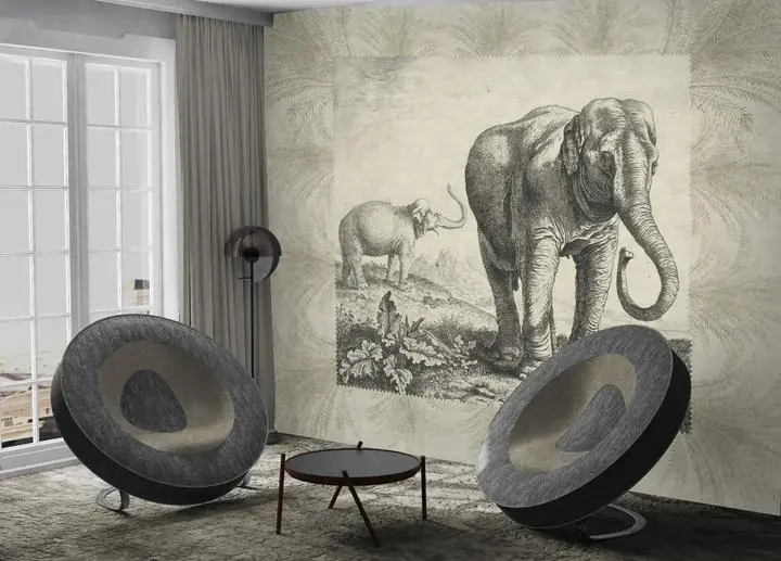 Gray Elephant Pair, Wallpaper, Animal