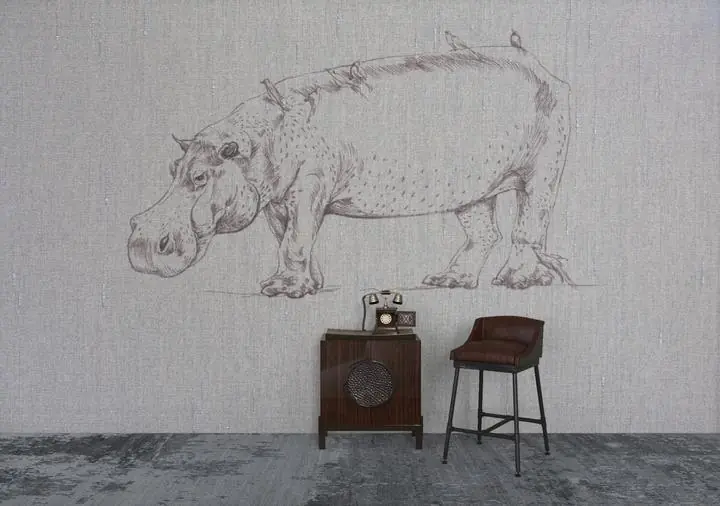 Gray Hippopotamus, Wallpaper, Animal