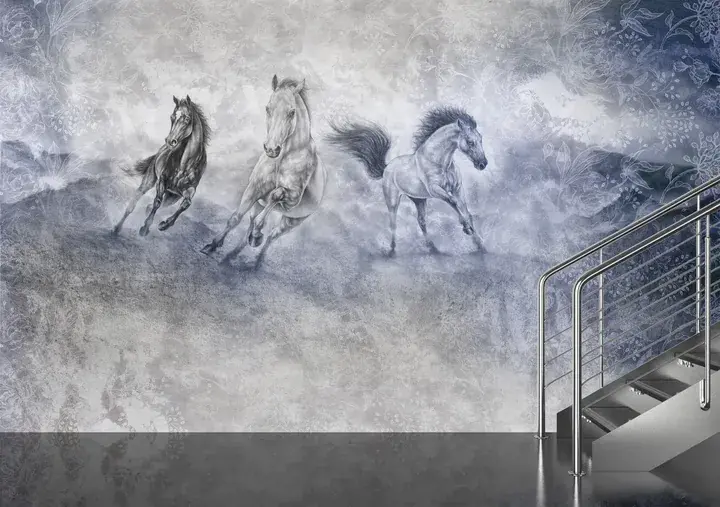 Gray Horse Trio, Wallpaper, Animal