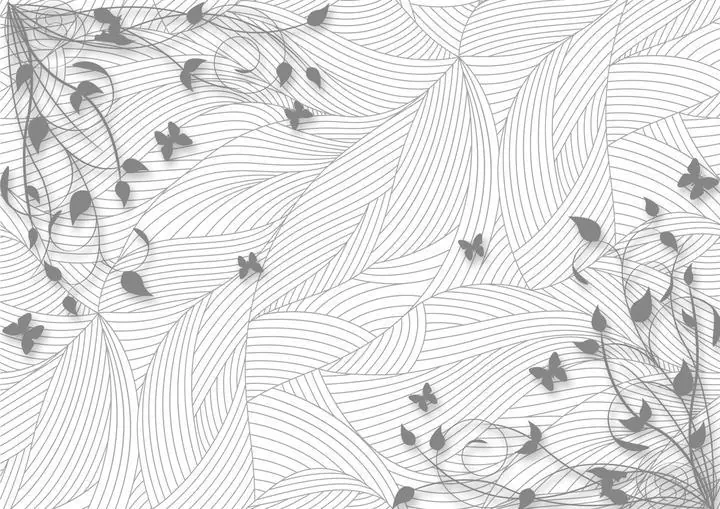 Gray Leaves Butterflies, Wall Art, Decor Wall Art, Decor Wall Art E