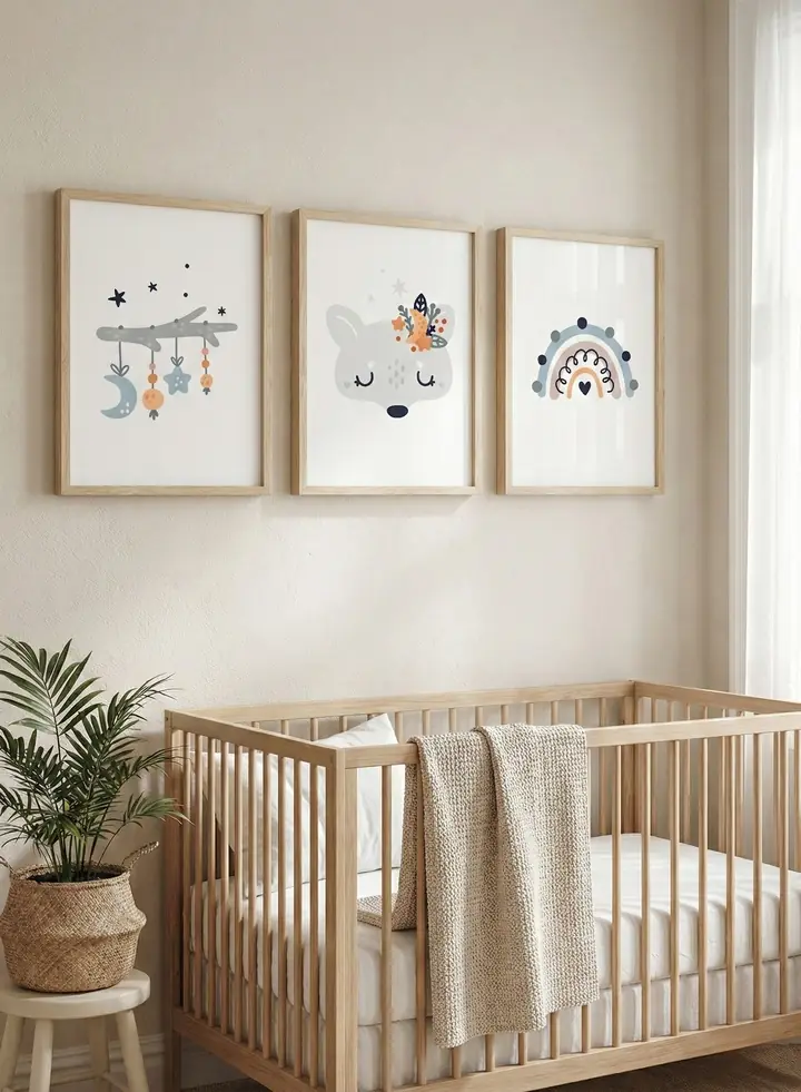 Gray Wolf Head Rainbow Mobile Toy