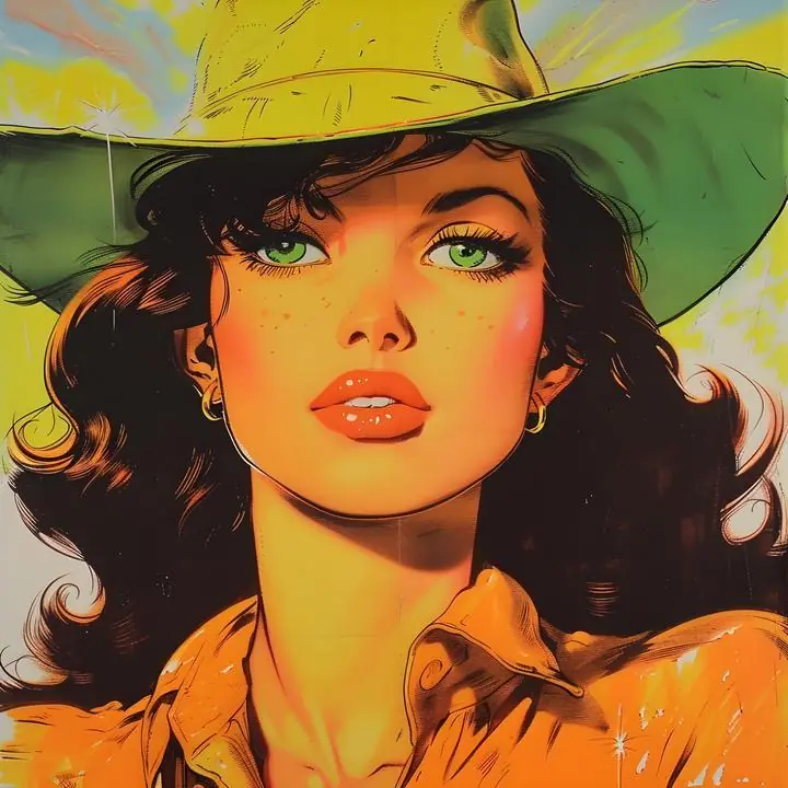 Green Eyed Young Woman, Aesthetic Art, Pop Art