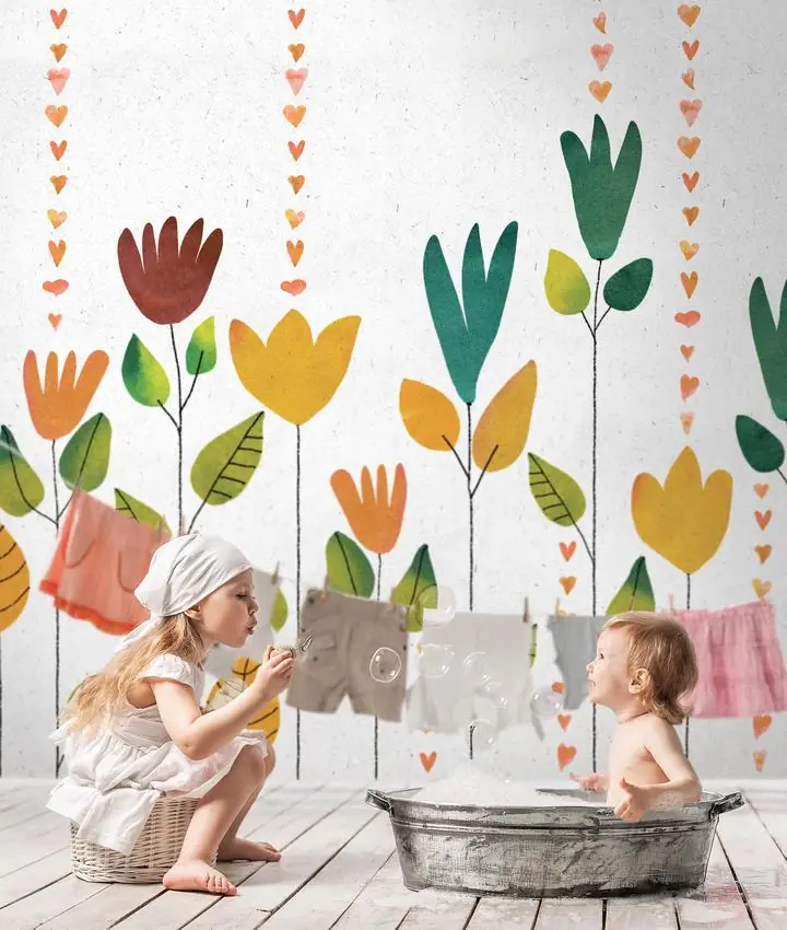 Green Leaves Orange Yellow Flower Brown