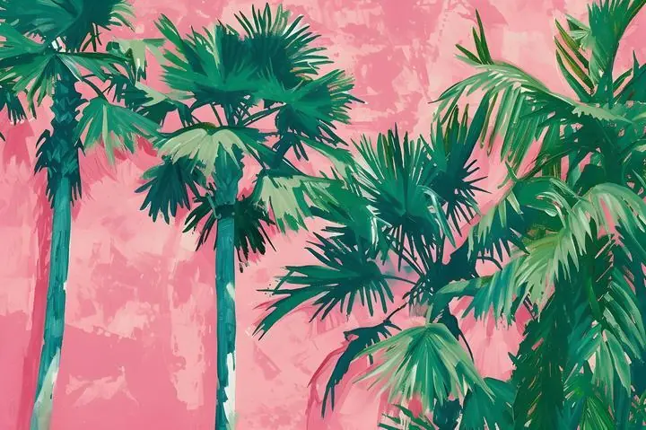 Green Palm Trees 4, Aesthetic Art, Pop Art