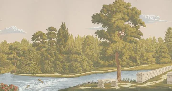 Green Trees Gray Blue Water Brown, Wallpaper, World Landscape