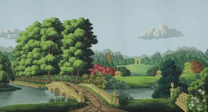 Green Trees White Clouds Brown Bridge, Wallpaper, World Landscape