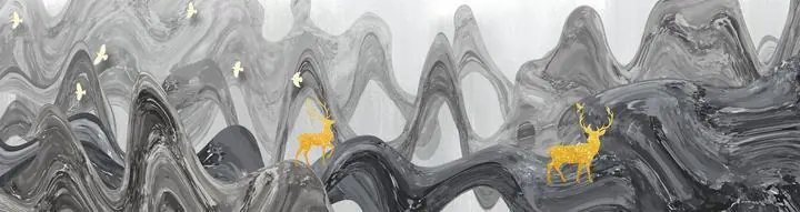 Grey Abstract Art, Wall Art, Old Gold, Gold Landscape