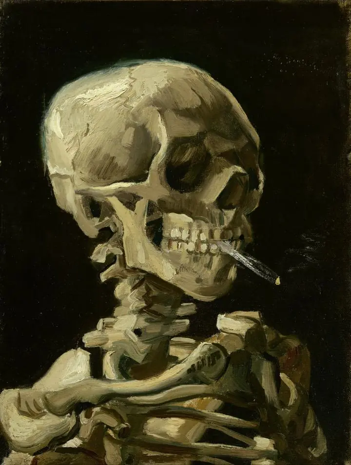 Head Of A Skeleton With A Burning Cigaret, Paintings, Van Gogh