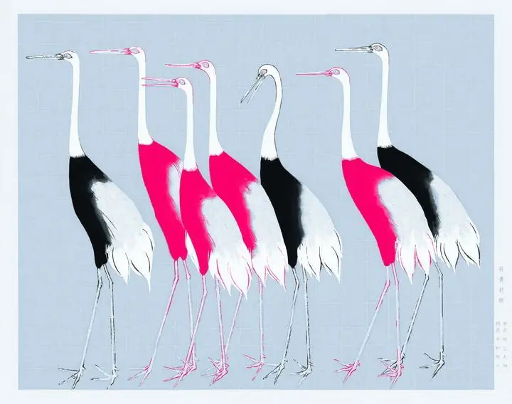 Japanese Red Crown Cranes, Aesthetic Art, Animal & Birds, Animal & Birds B