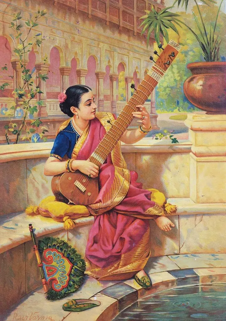 Kadambari playing sitar