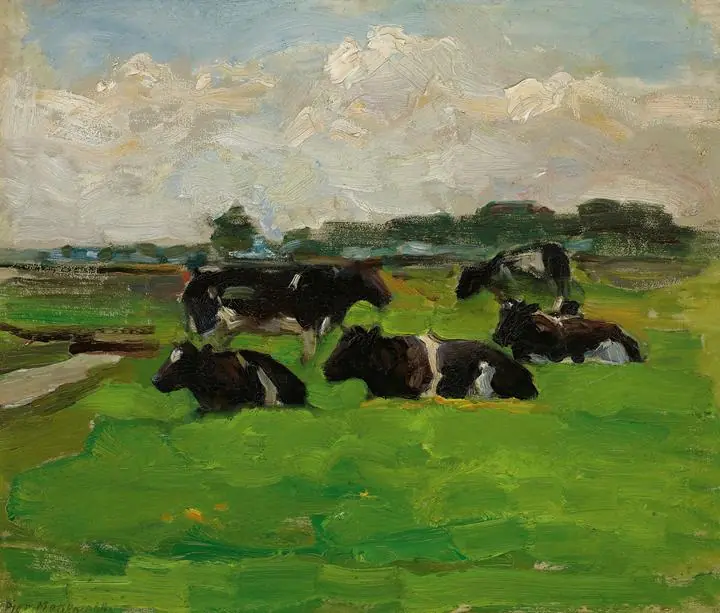 Landscape With Group Of Five Cows (1901), Paintings, Piet Mondrian