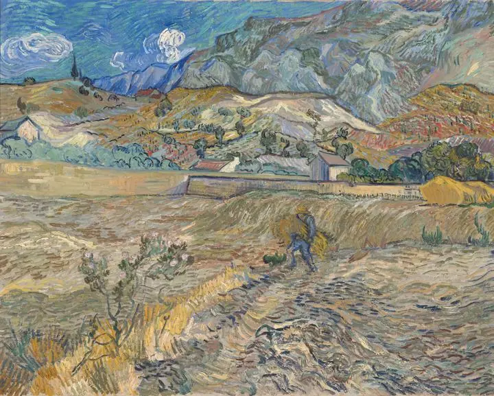 Landscape At Saint Remy Enclosed Field, Paintings, Van Gogh
