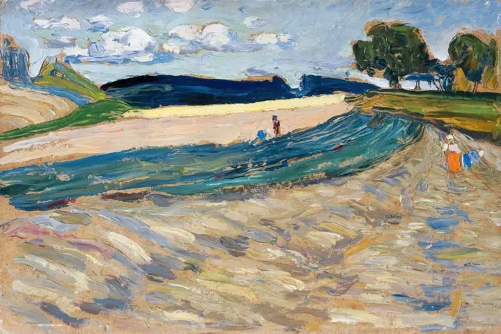 Landscape With A Yellow Field (1905), Paintings, Wassily Kandinsky