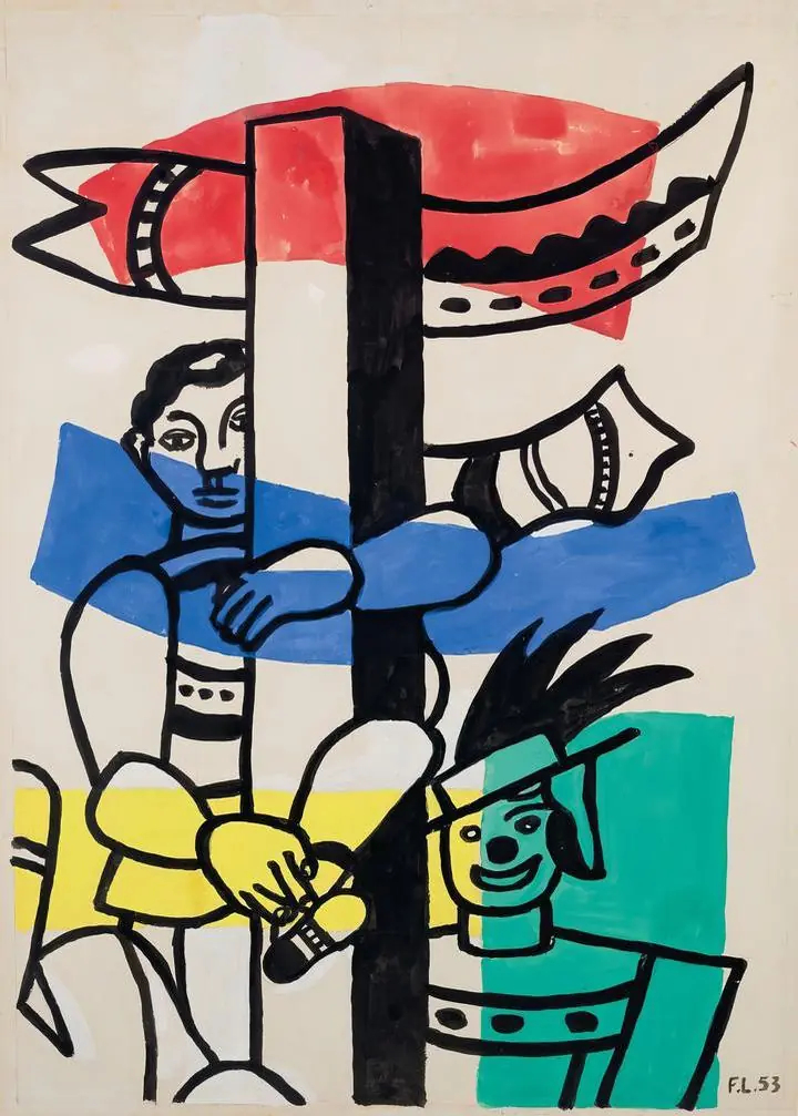 Les Deux Clowns (1953), Paintings, Fernand Leger