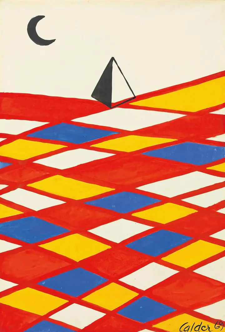 Lune Et Pyramide (Moon And Pyramid) (1969), Paintings, Alexander Calder
