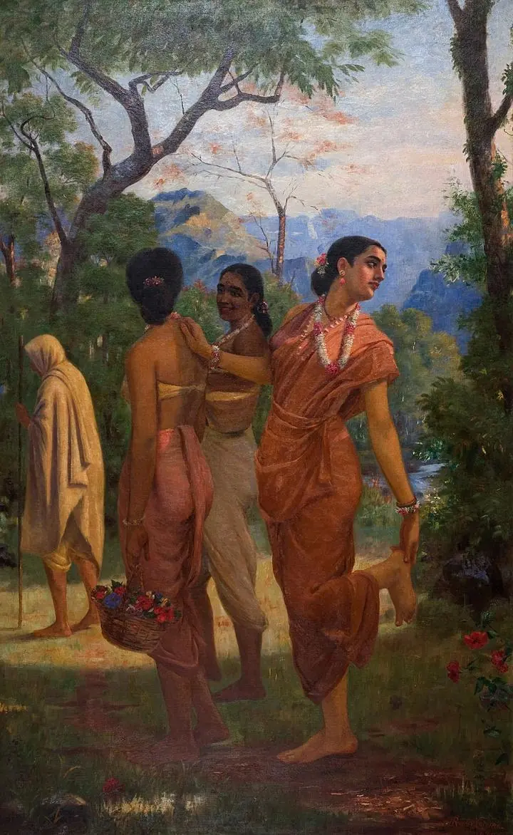 Mahabharata - Shakuntala, Paintings, Raja Ravi Verma