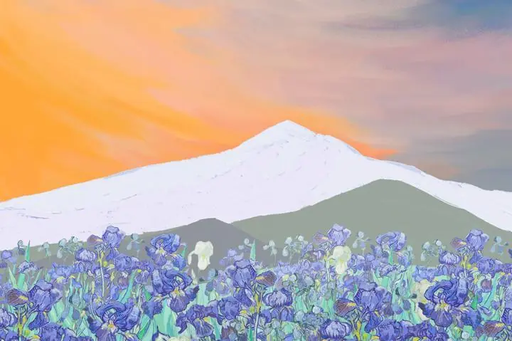 Mountainirises Background, Paintings, Van Gogh