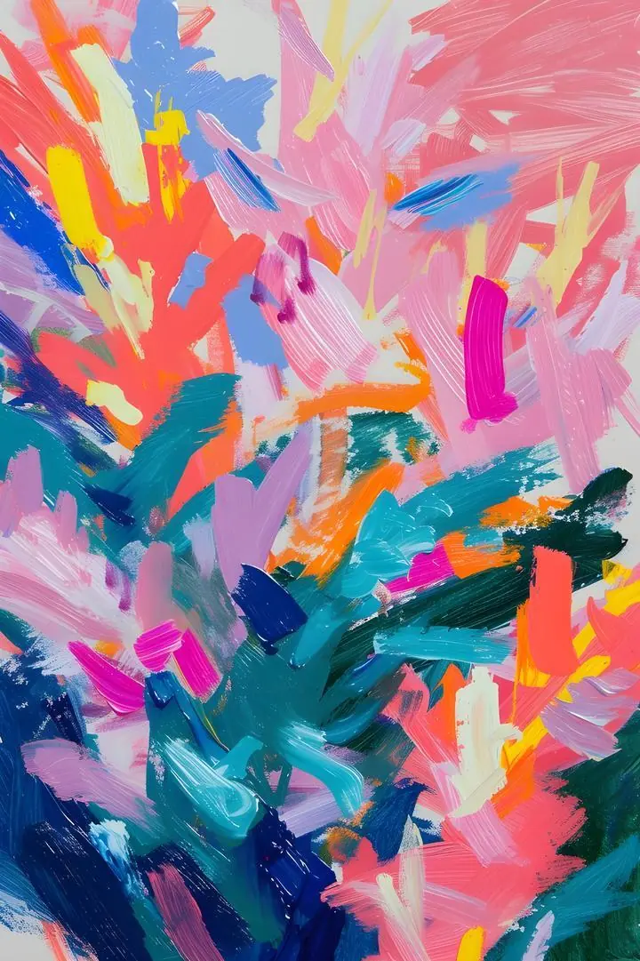 Multicolored Abstact Painting, Aesthetic Art, Pop Art