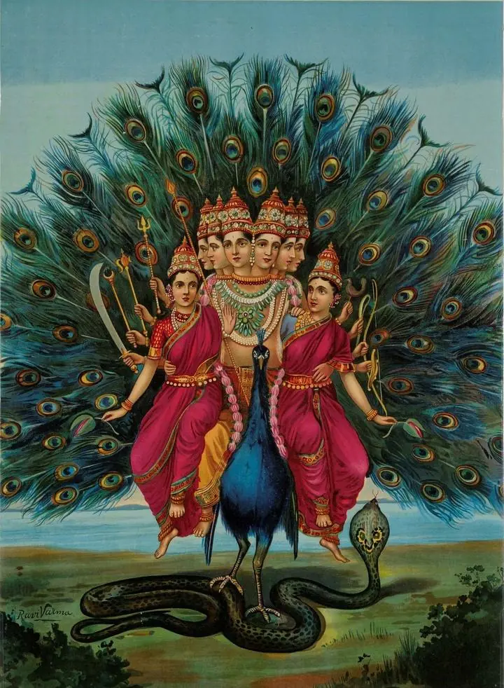 Murugan, Paintings, Raja Ravi Verma