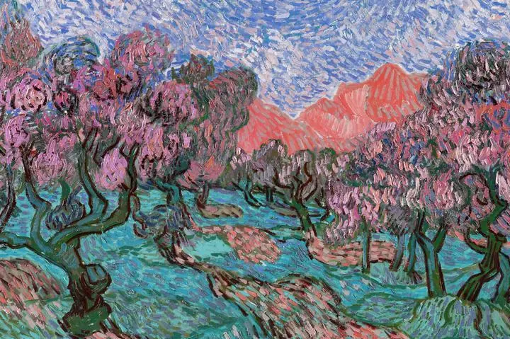 Olive Trees Background, Paintings, Van Gogh