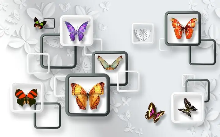 Orange Butterfly Red Purple Black Brown, Wallpaper, Old 3D