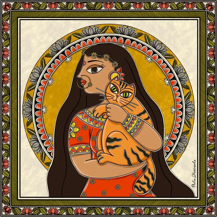 Orange Cat Woman Portrait