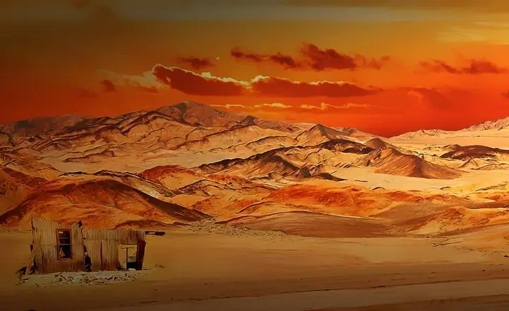 Orange Desert Landscape Mountains, Wall Art, Decor Wall Art, Decor Wall Art E