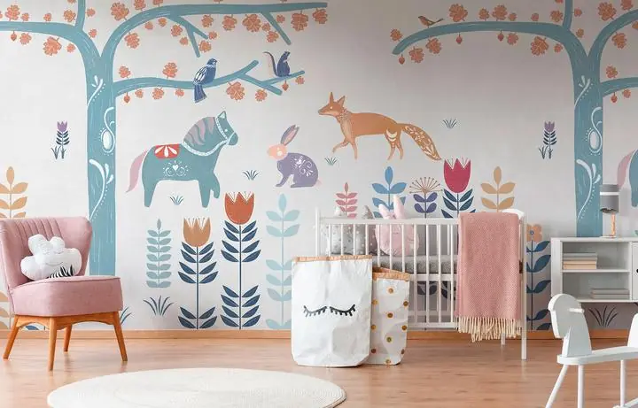 Orange Fox Blue Bird Purple Bunny