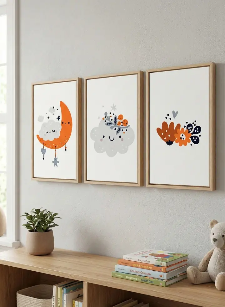 Orange Moon Cloud Gray Flower