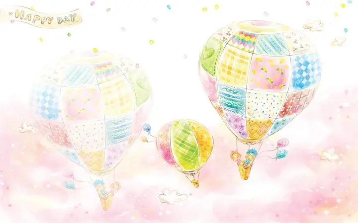 Pastel Hot Air Balloons, Wallpaper, World Landscape