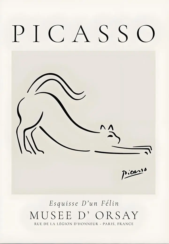 Picasso Esquisse Dun Felin, Wall Art, Modern, Modern Monochrome