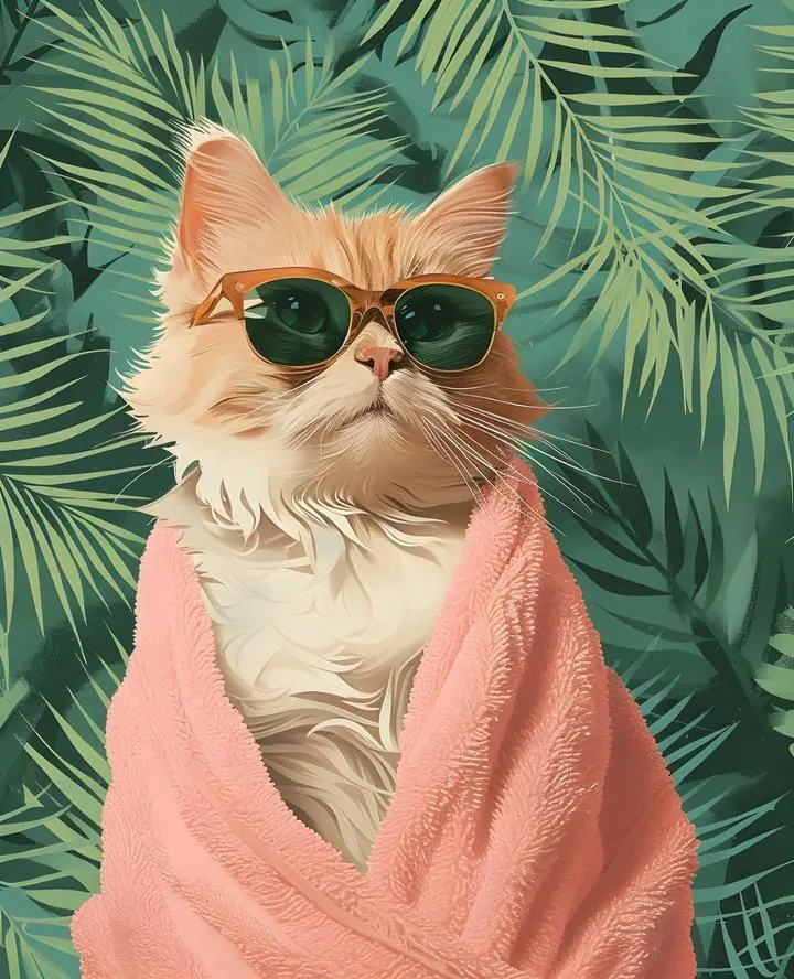 Pink Cat Sunglasses, Aesthetic Art, Pop Art