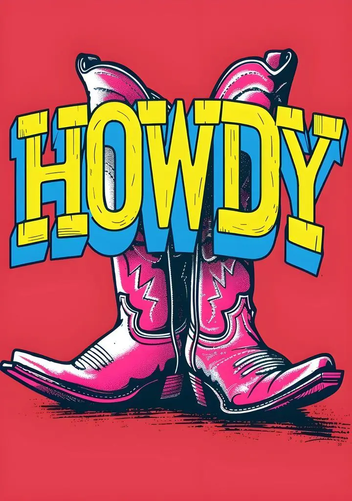 Pink Cowboy Boots 2, Aesthetic Art, Pop Art