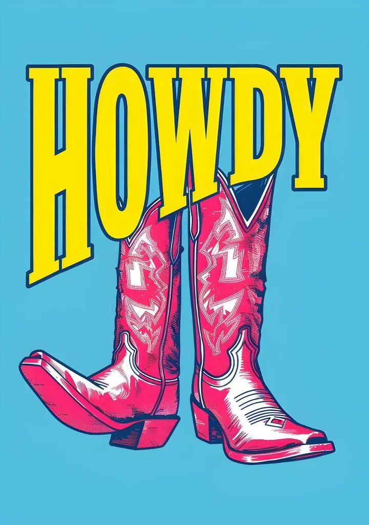 Pink Cowboy Boots, Aesthetic Art, Pop Art