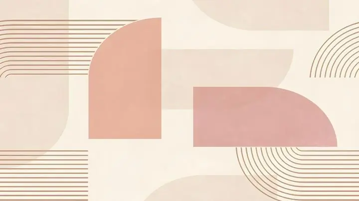 Pink Geometric Shapes, Wall Art, Boho, Boho Art C