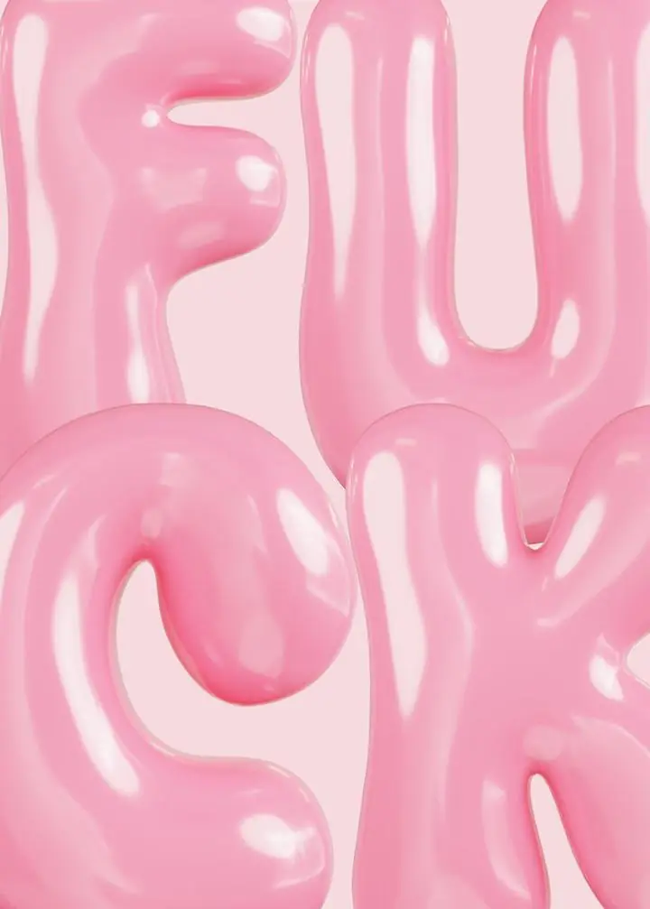 Pink Inflatable Lettering, Aesthetic Art, Pop Art