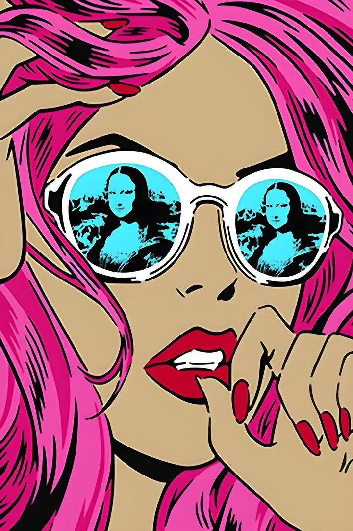 Pink Pop Art Woman, Aesthetic Art, Pop Art