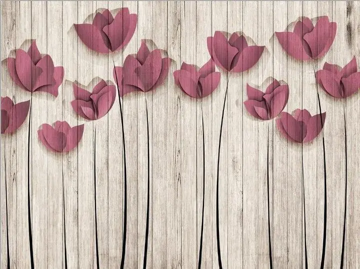 Pink Tulip Flowers, Wallpaper, Old 3D