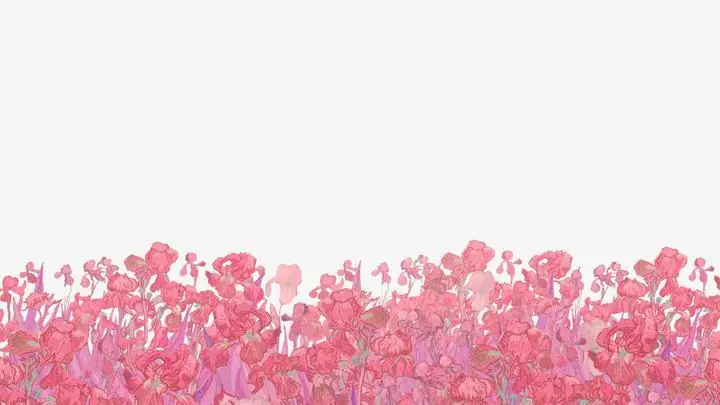 Pink Iris Flower Border, Paintings, Van Gogh