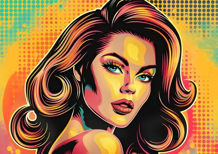 Pop Art Woman Portrait 6, Aesthetic Art, Pop Art