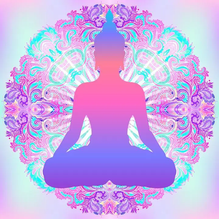 Purple Buddha Silhouette, Religious, Buddha